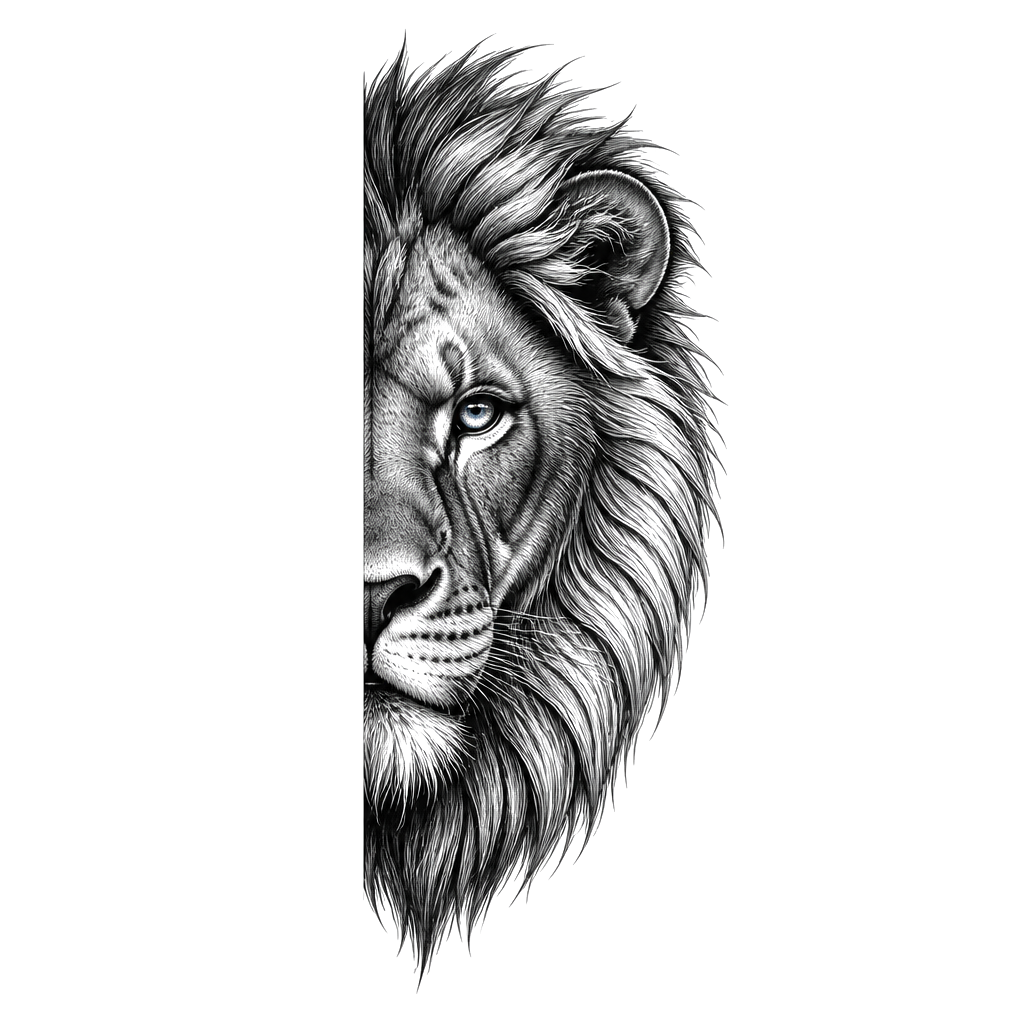 Wanting half a lions head on my forearm with one blue eye