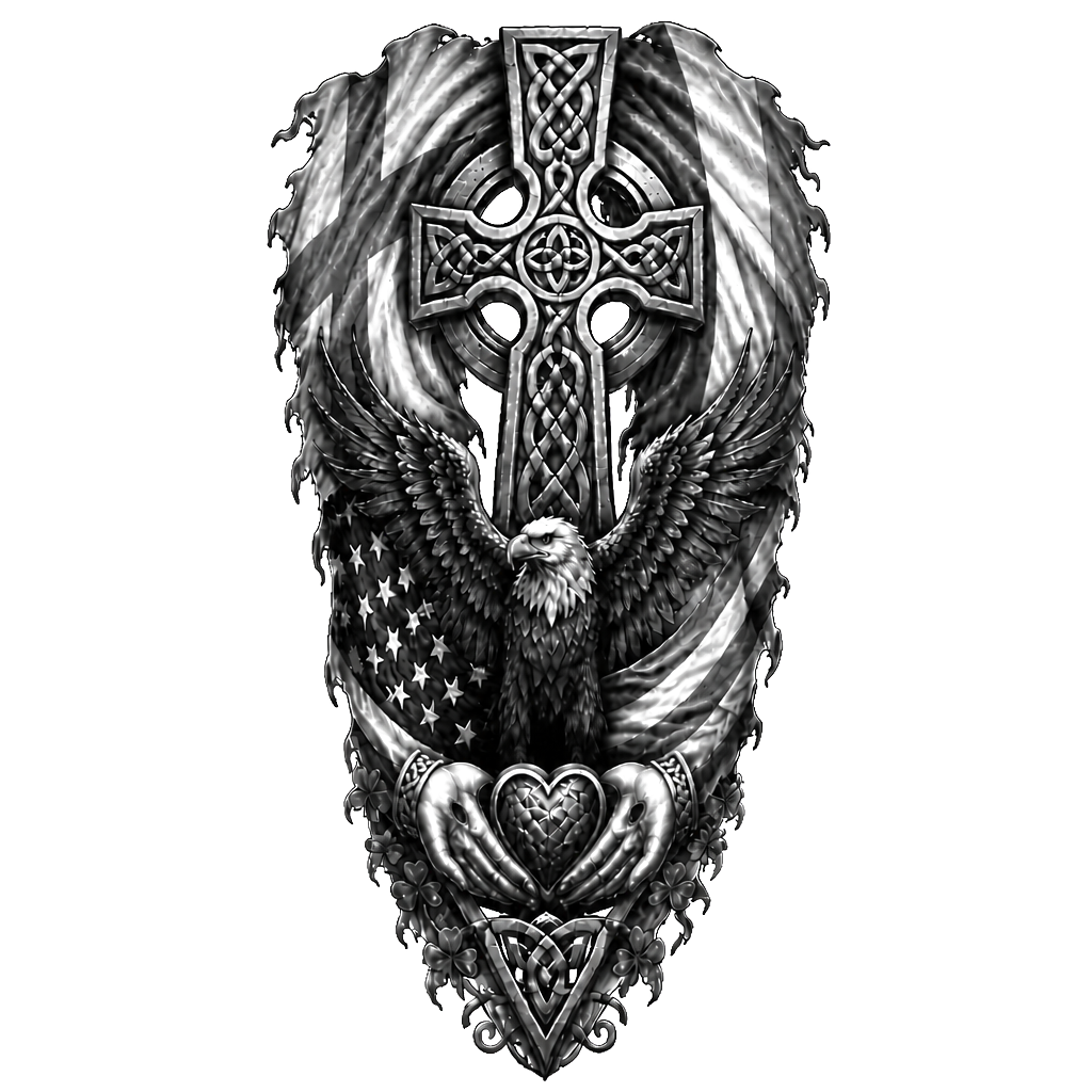 English and Irish tattoo with meaning that also is America