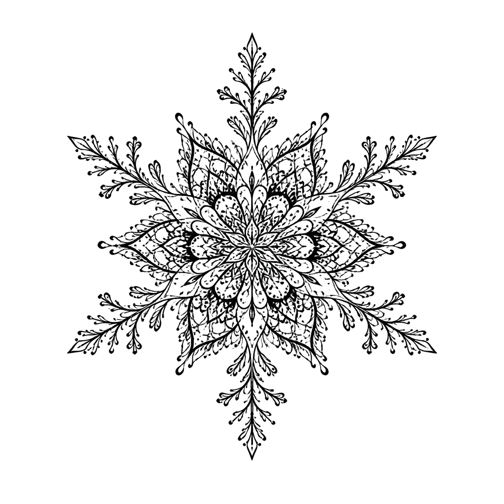 A snowflake mandala of fine ornamental lace