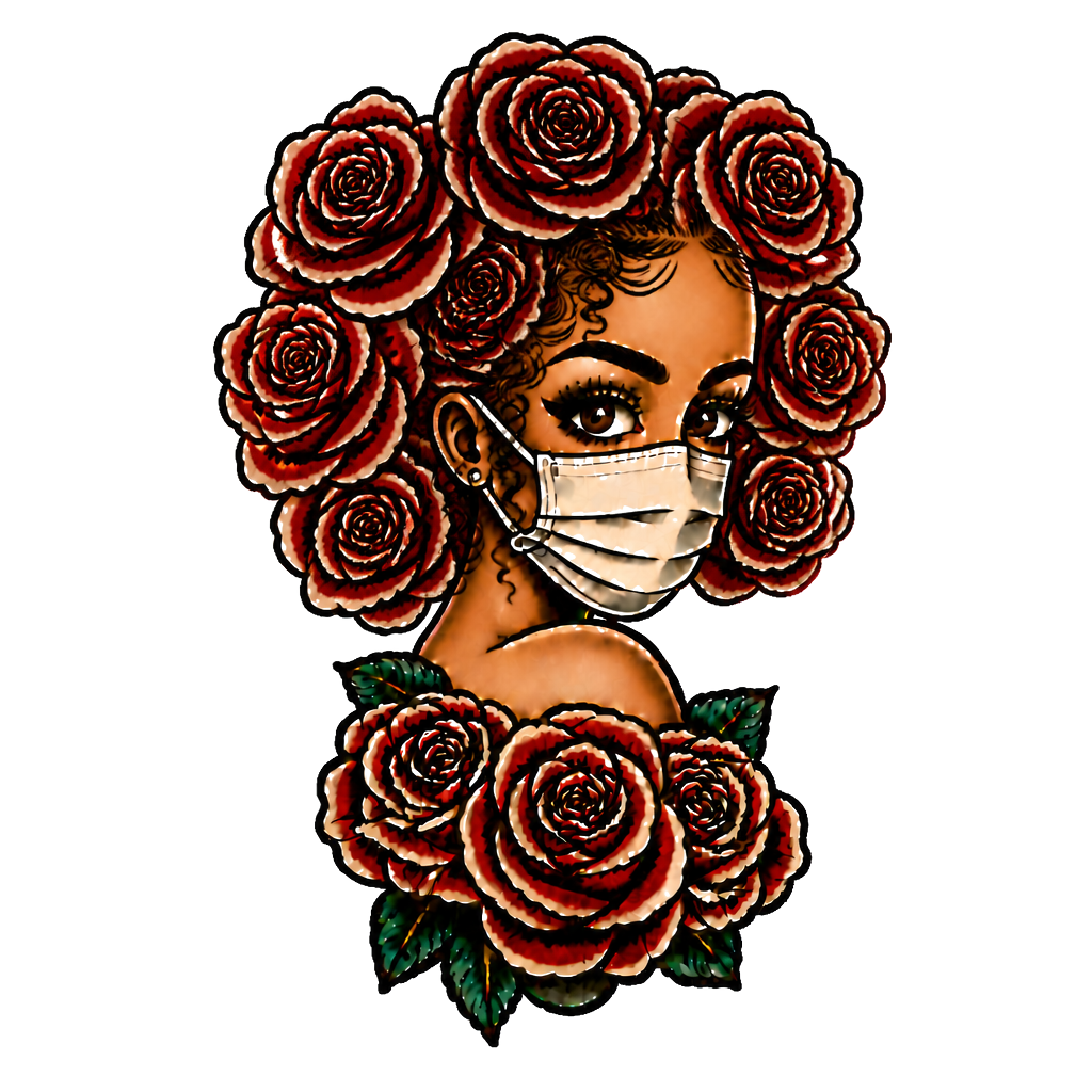 Women wearing a mask