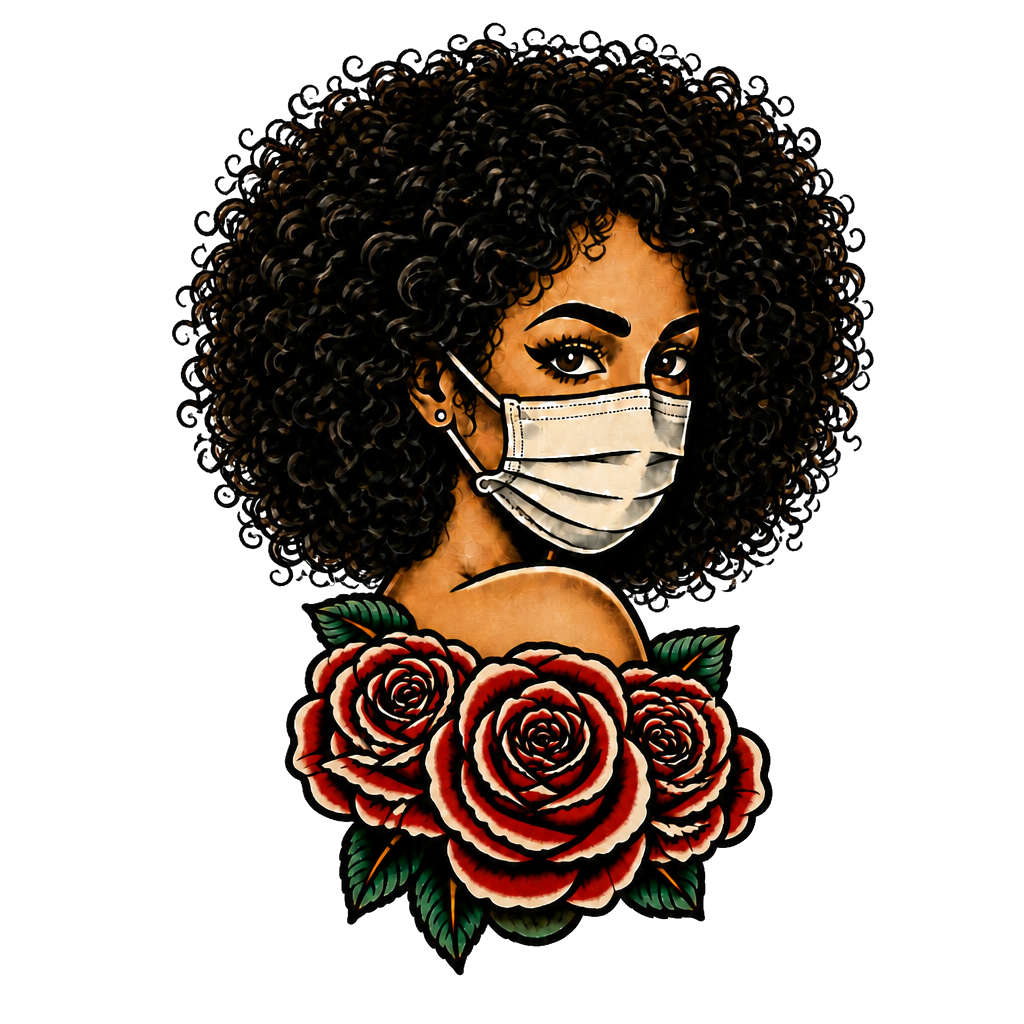 Women wearing a mask