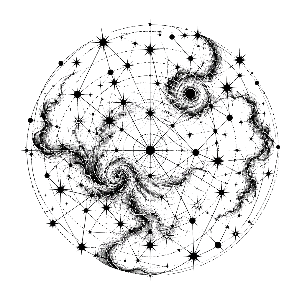 A constellation map of a sky that doesn't exist