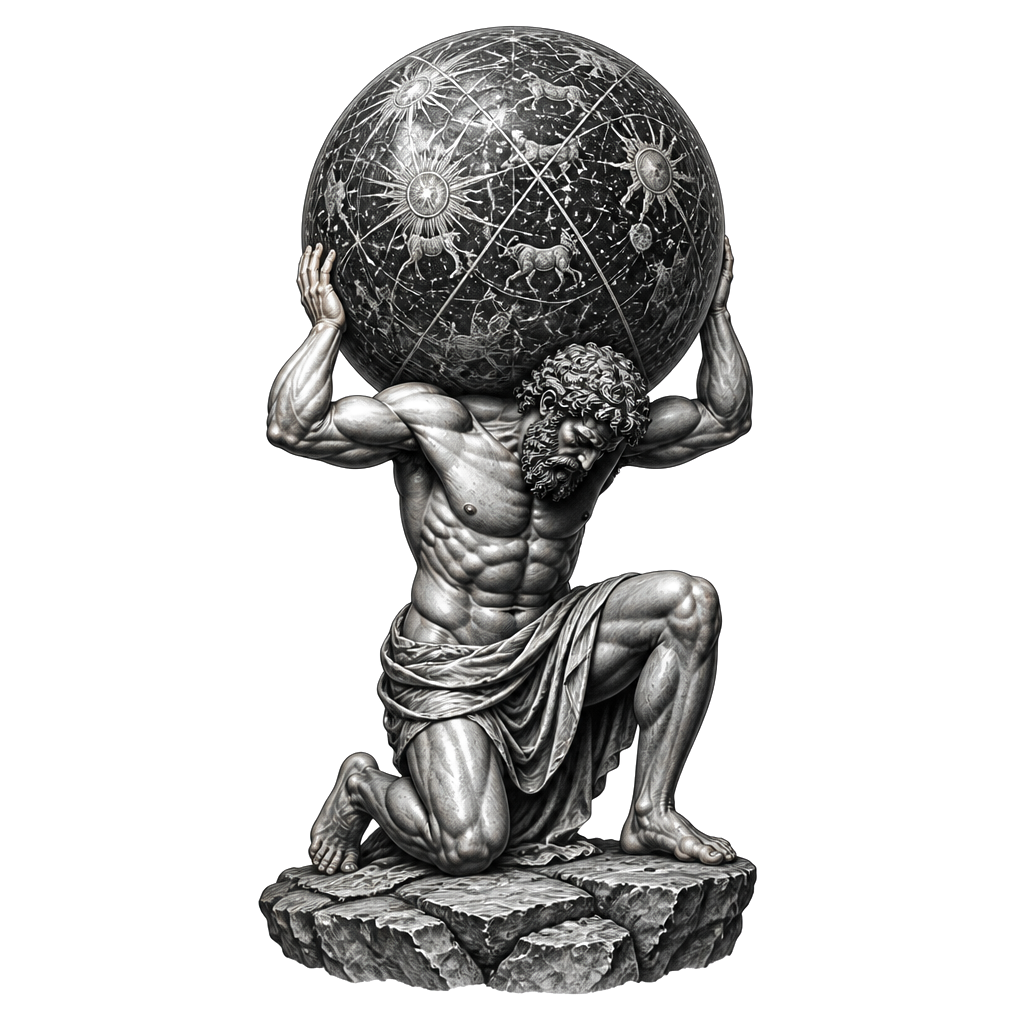 Atlas straining under the celestial globe