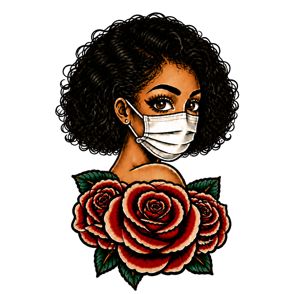 Women wearing a mask