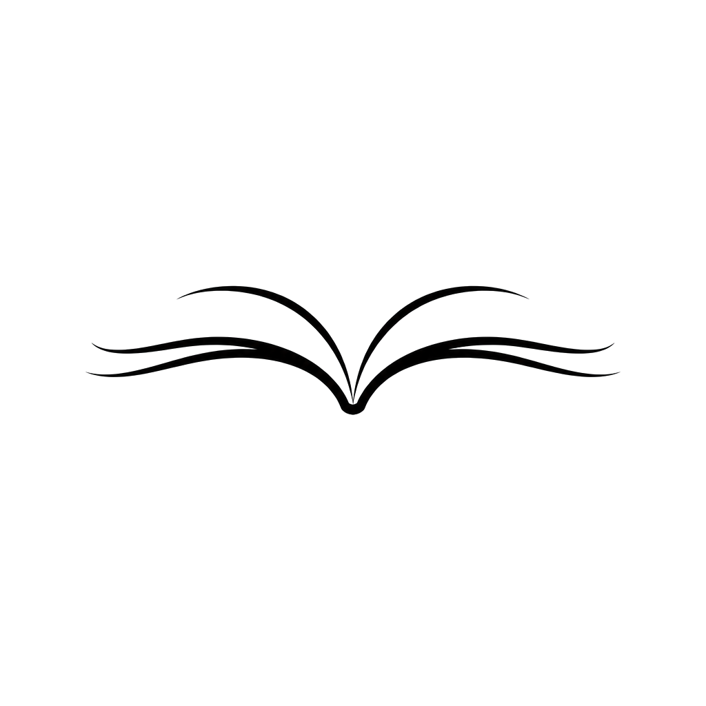 An open book drawn as two soft curves