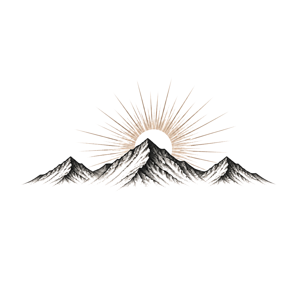 I am looking to get a mountain range tattoo on my inner bicep. I’d like the mountain range to look similar to the side profile of my 3 boys. I would also like a sunrise incorporated.