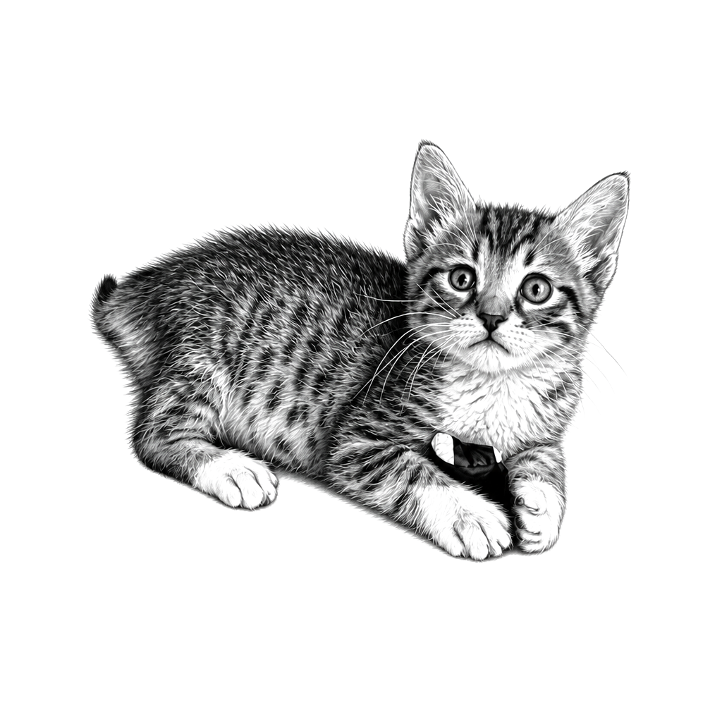 A fine-art tattoo portrait of a beloved pet, true to their markings and expression