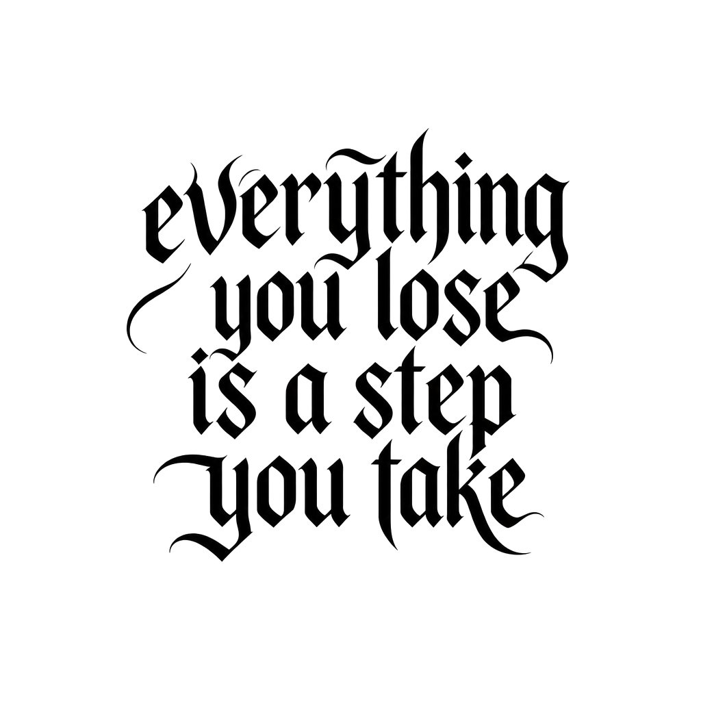 everything you lose is a step you take

Keep only the text, make it black, and change the font style.