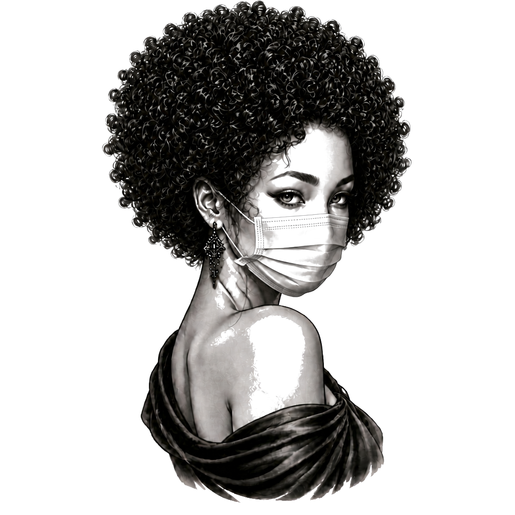 Women wearing a mask