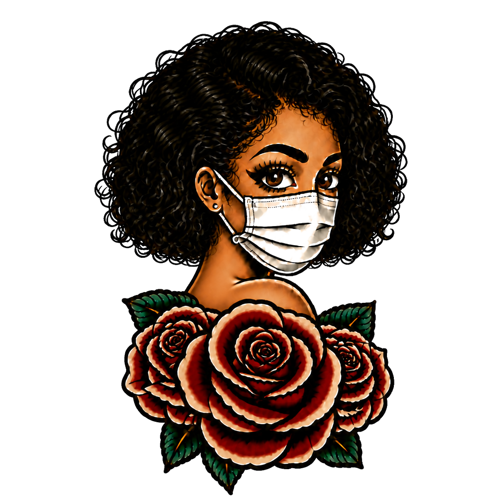 Women wearing a mask