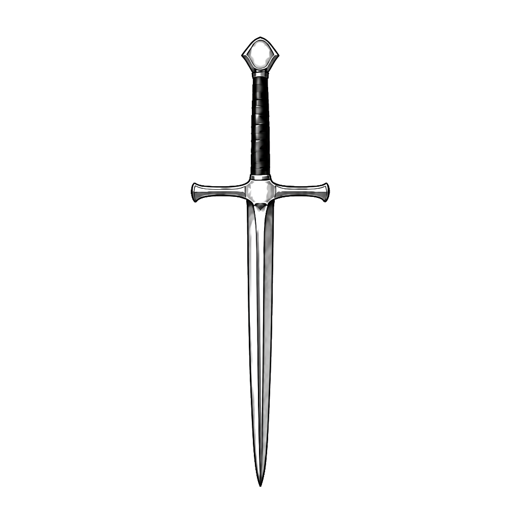 Sword, very thin, Templar style handle