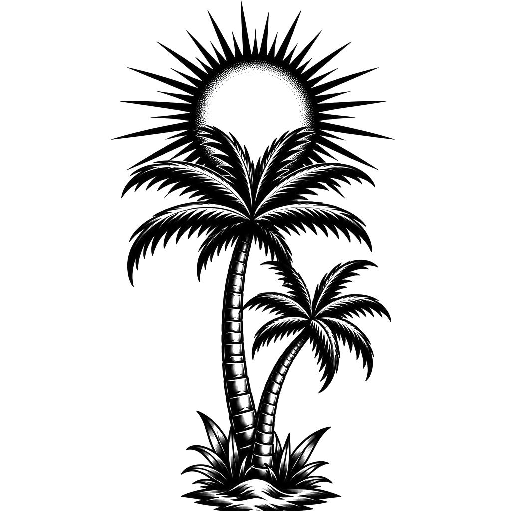 Palm trees to cover up a shamrock