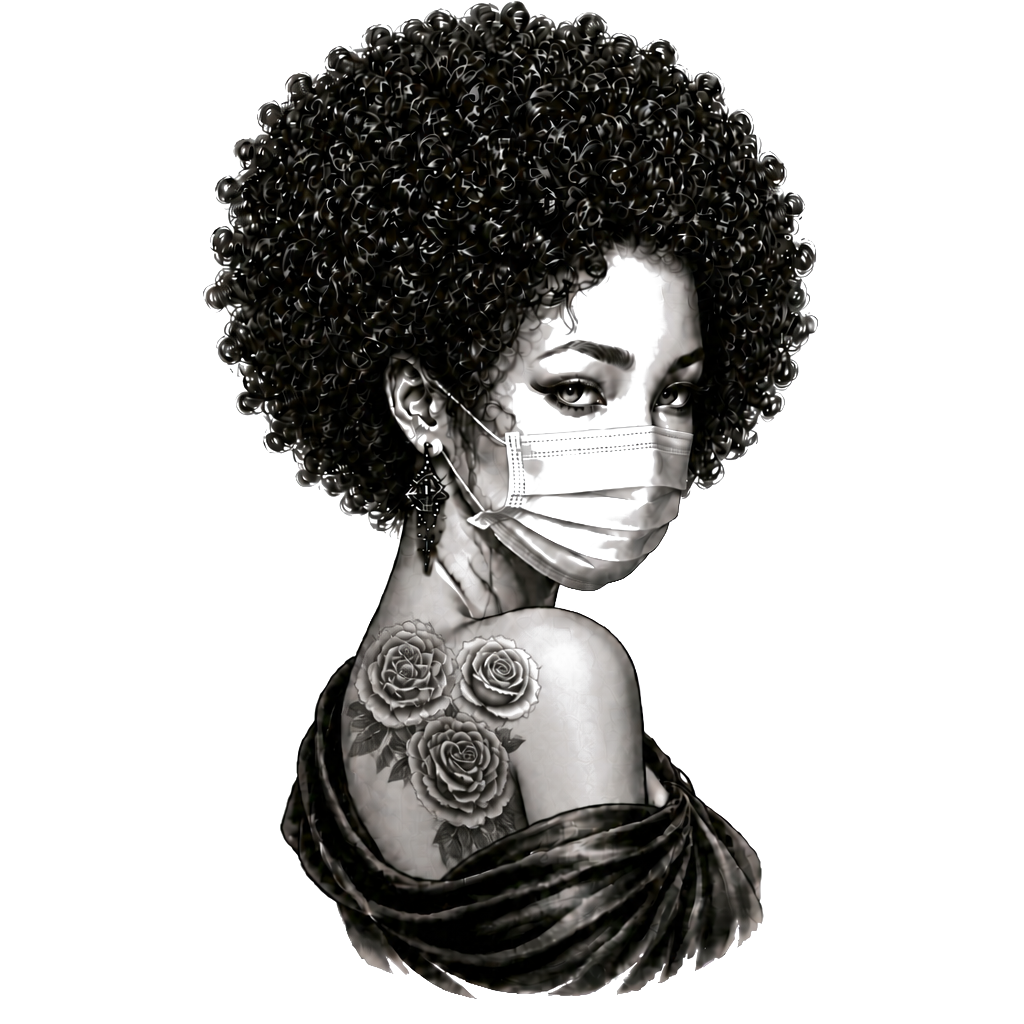 Women wearing a mask