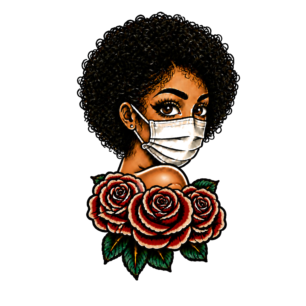 Women wearing a mask