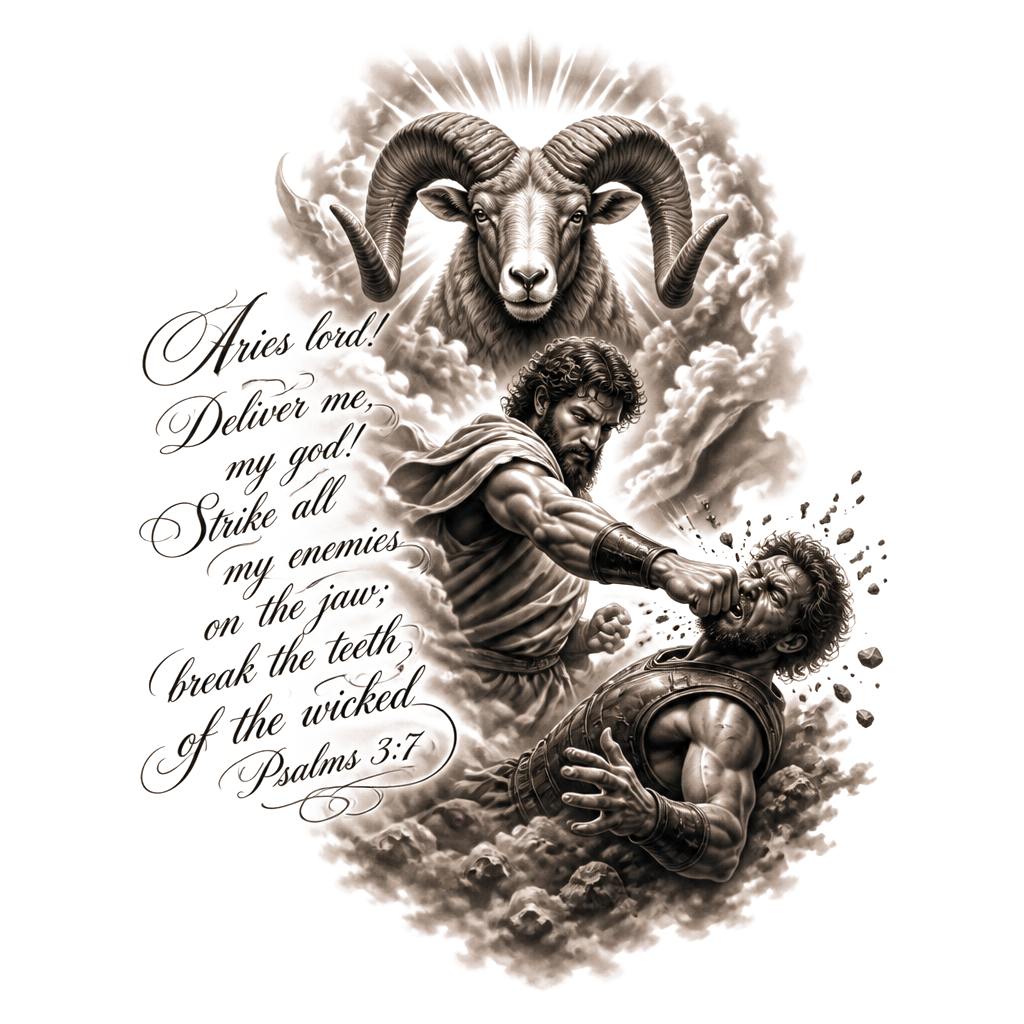 Aries lord! Deliver me, my god! Strike all my enemies on the jaw; break the teeth of the wicked 
Psalms 3:7