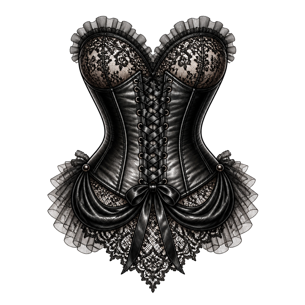 Lace and touled leather