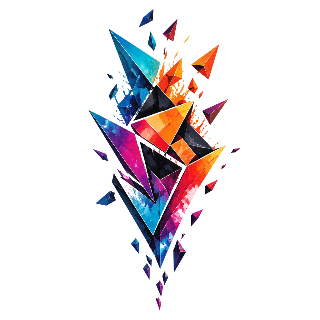 Fractured geometry drifting apart in empty space