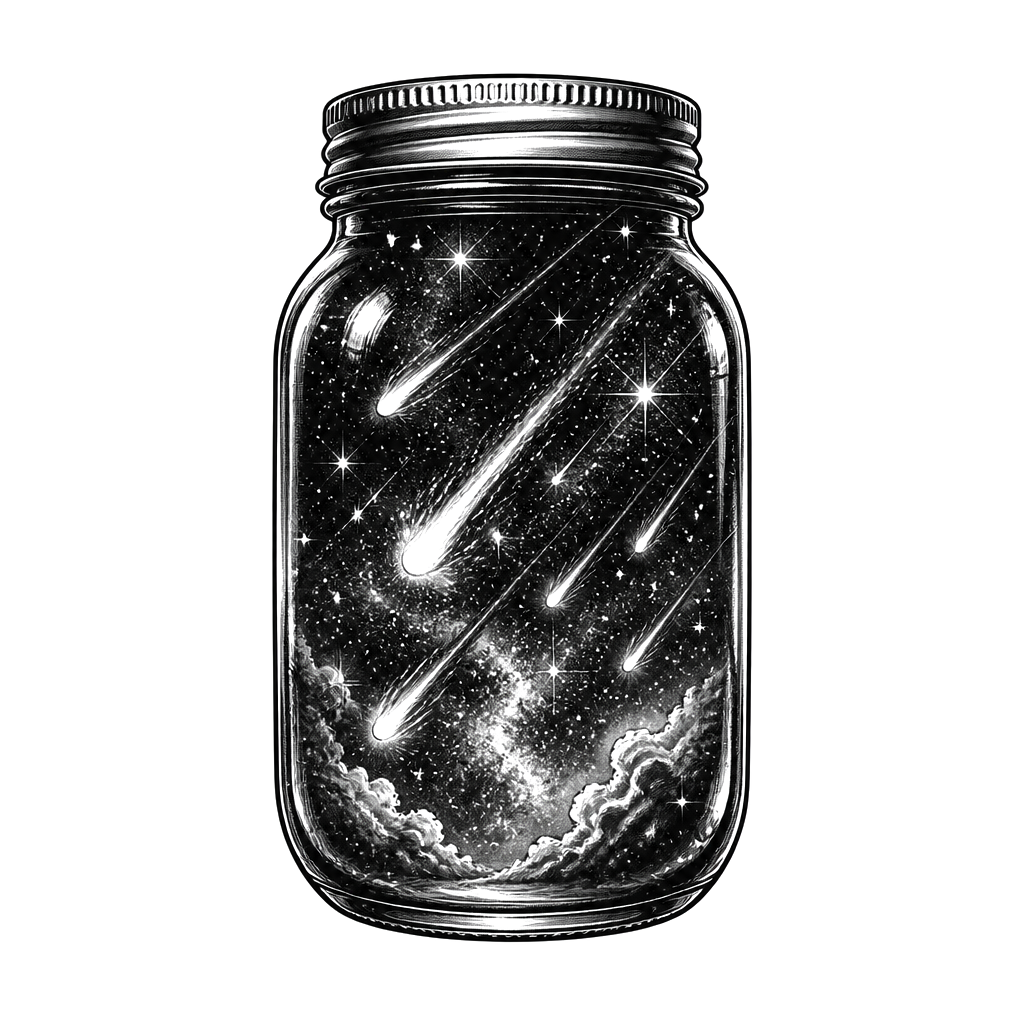 A meteor shower caught in a mason jar