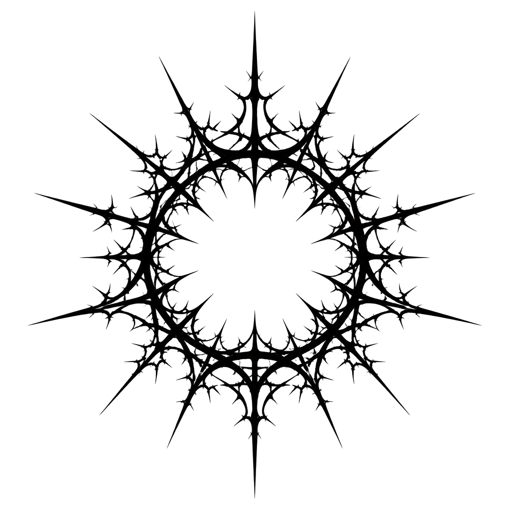 A spiked halo of fractal barbs