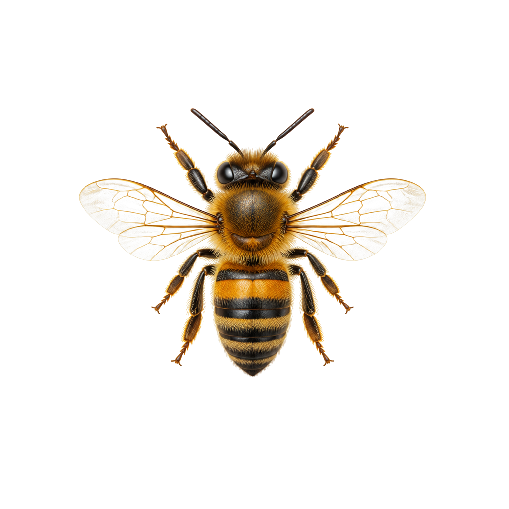 A tiny bee with translucent wings