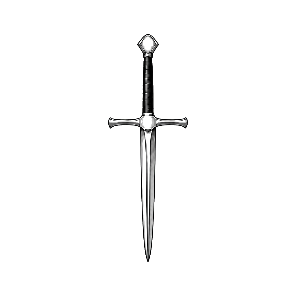 Sword, very thin, Templar style handle