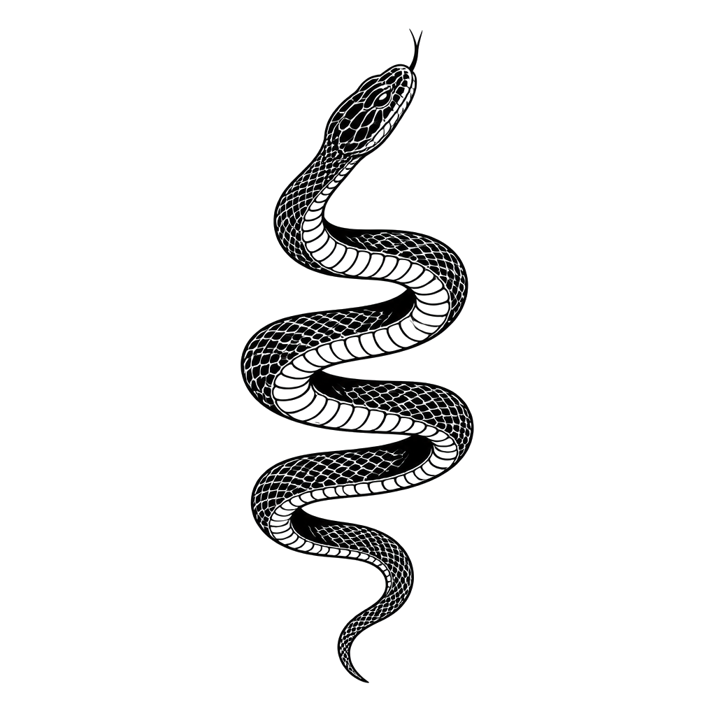 A snake spiraling around the forearm like an armband