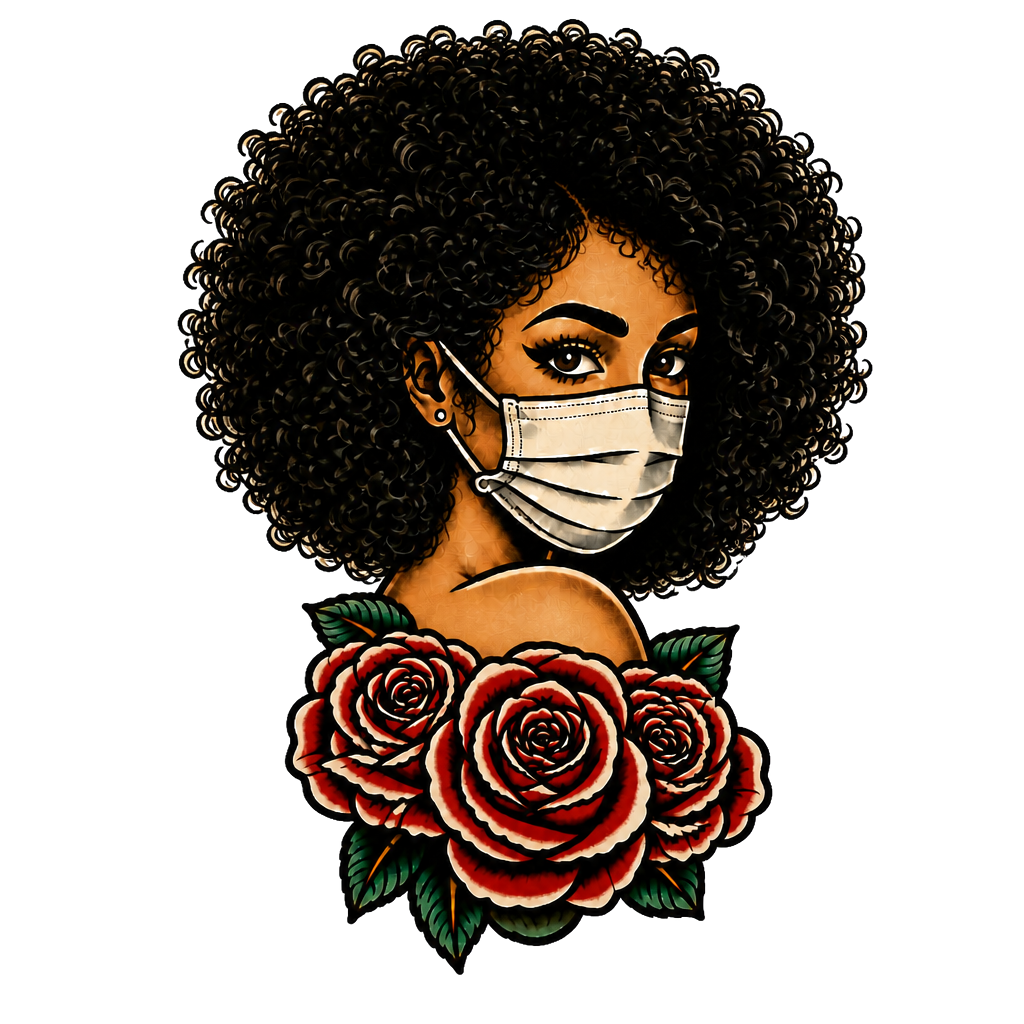 Women wearing a mask