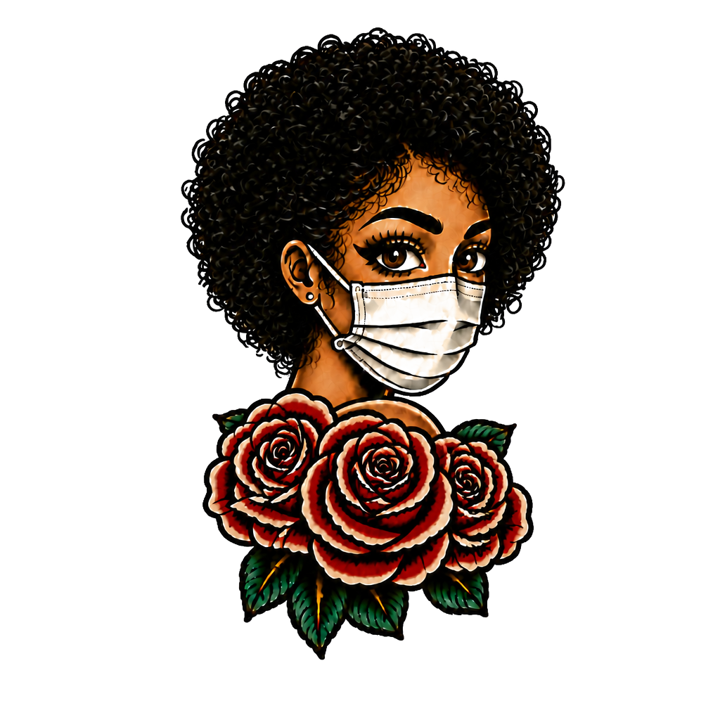 Women wearing a mask