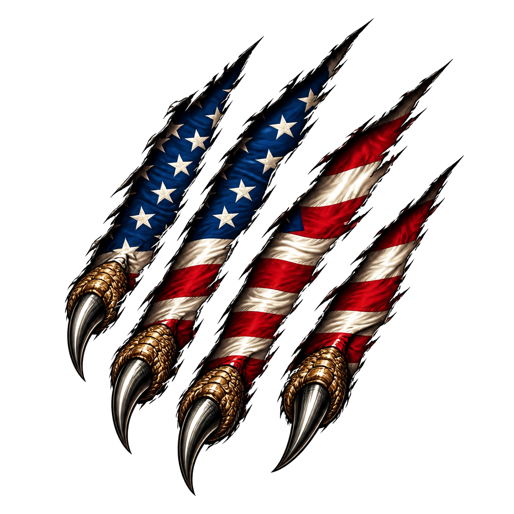Eagle claw marks with Stars and Stripes in it