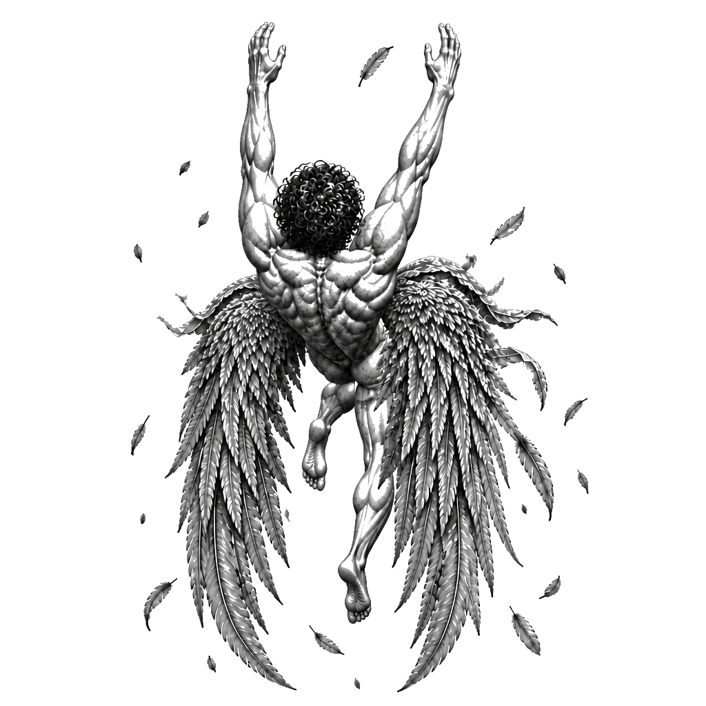 Un ange de style Icarus de la mythologie grecque qui tombe