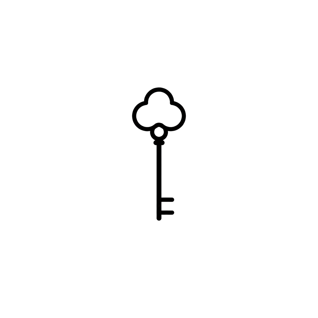 A small key drawn with the fewest possible lines