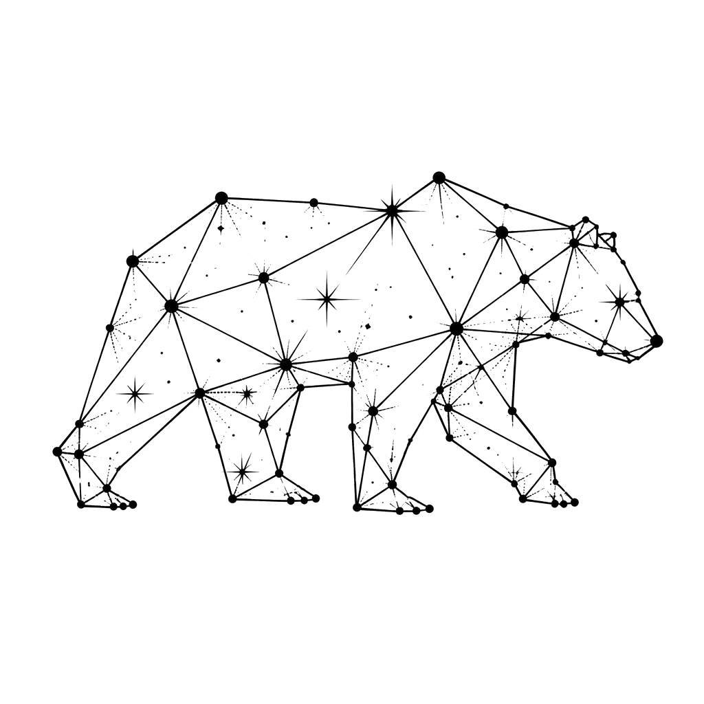 A geometric bear built from constellation lines