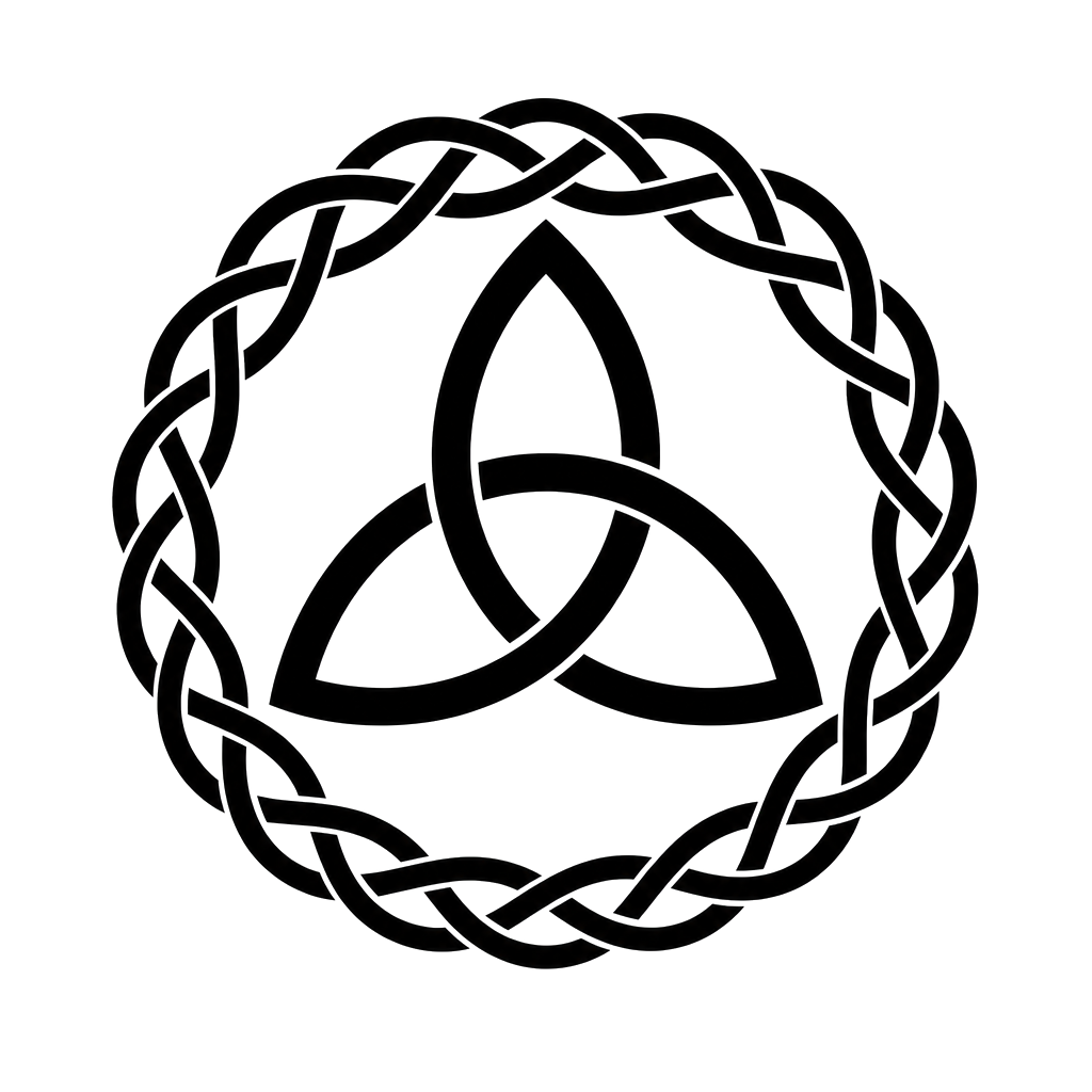 A triquetra bound inside a woven circle
