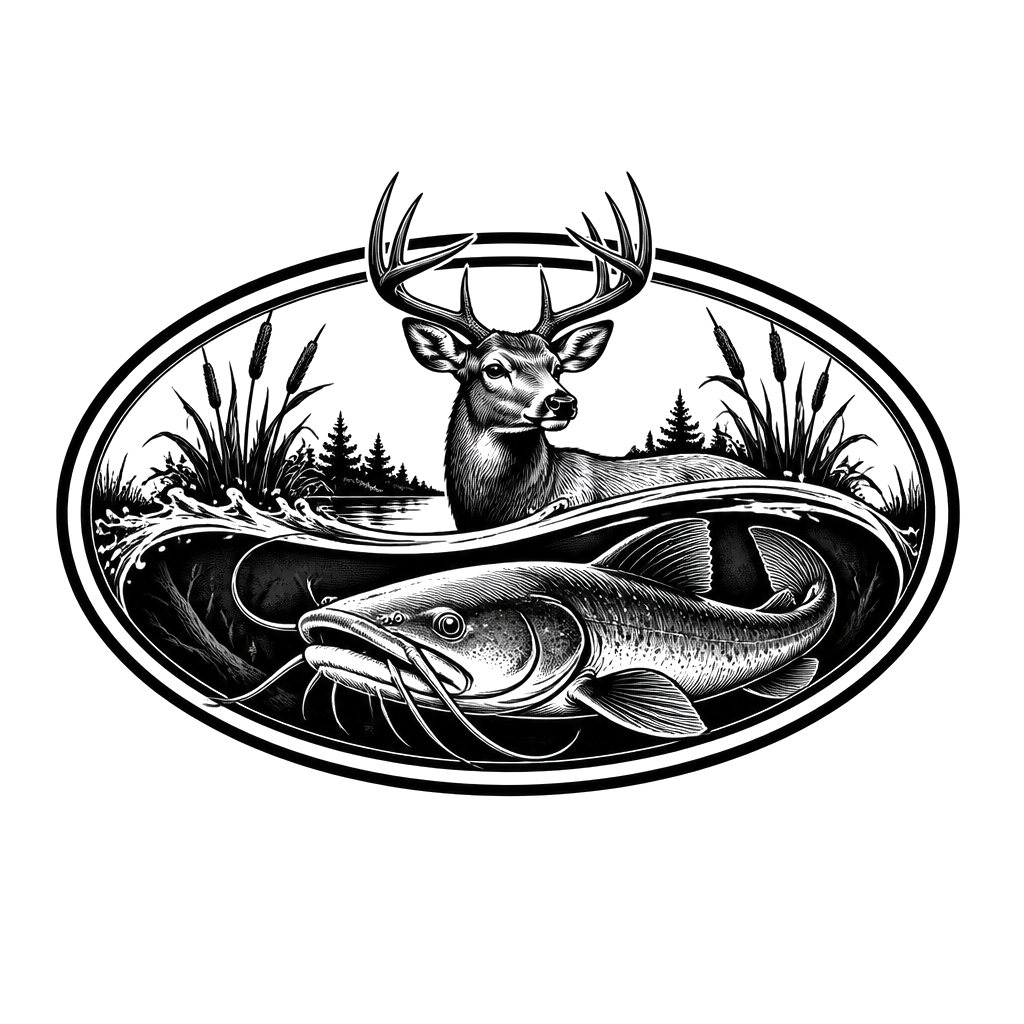 Ford emblem with deer and catfish within it