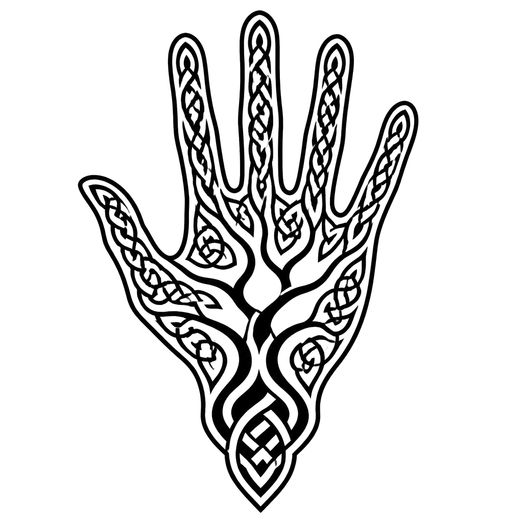 A river delta drawn as the lines of an open palm