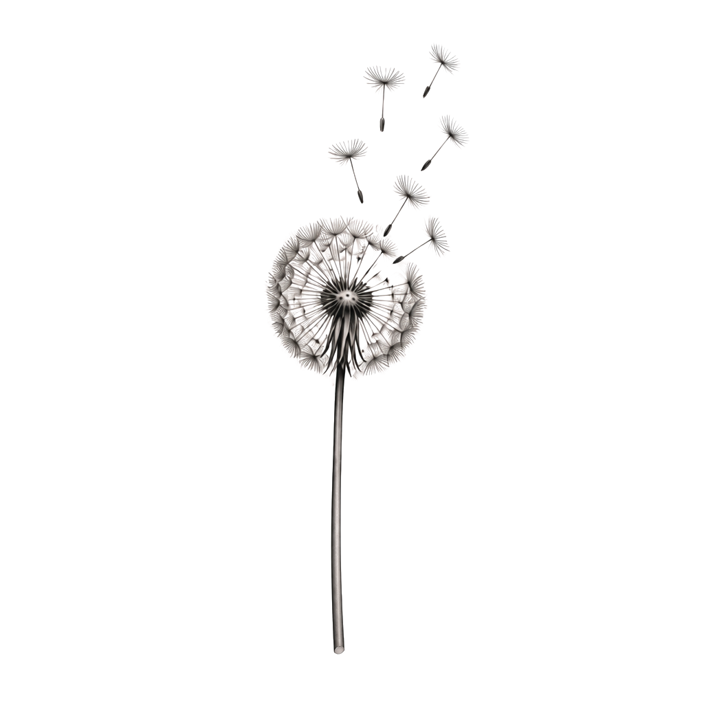 A dandelion tattoo on my forearm and hand