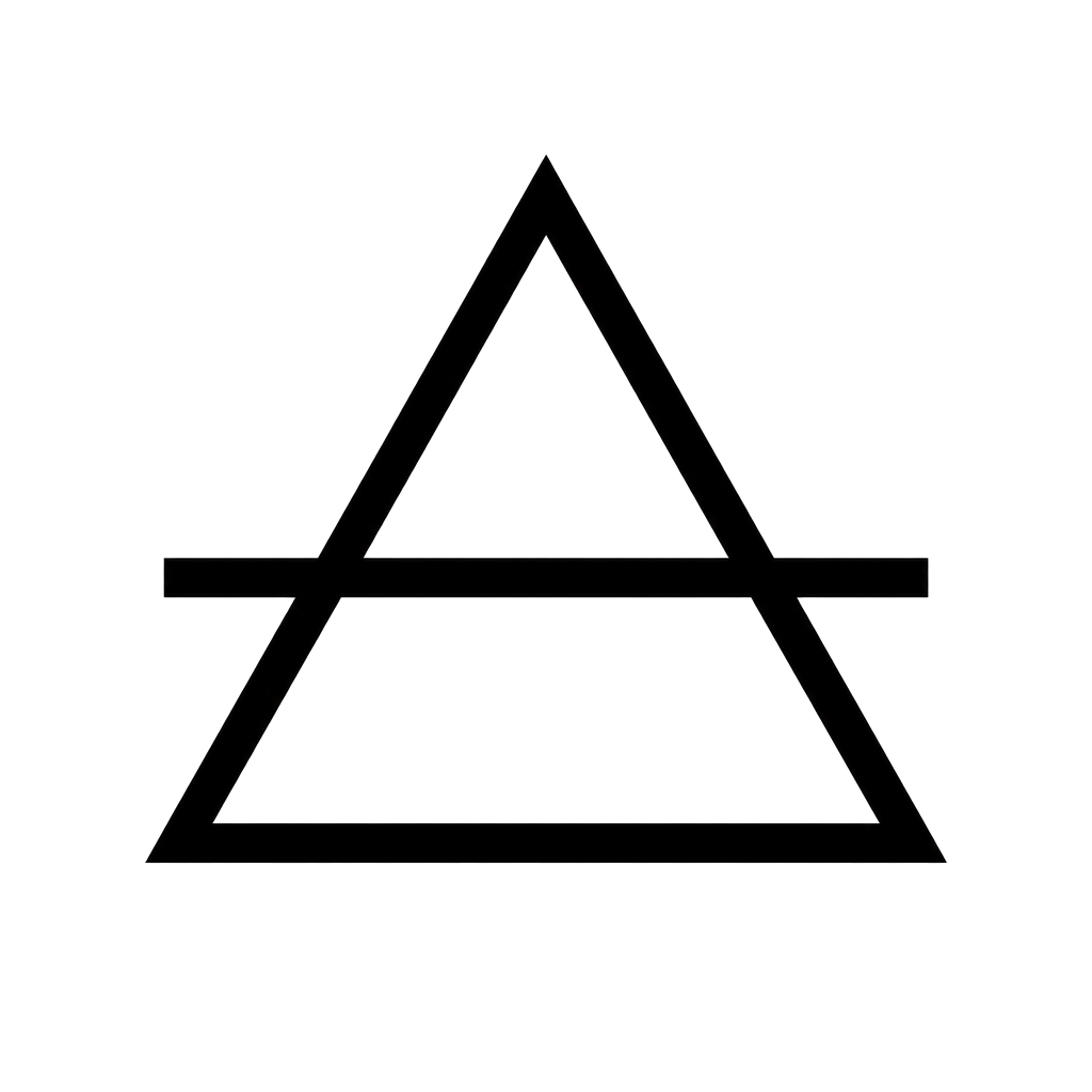 The alchemical sign for air, a barred triangle