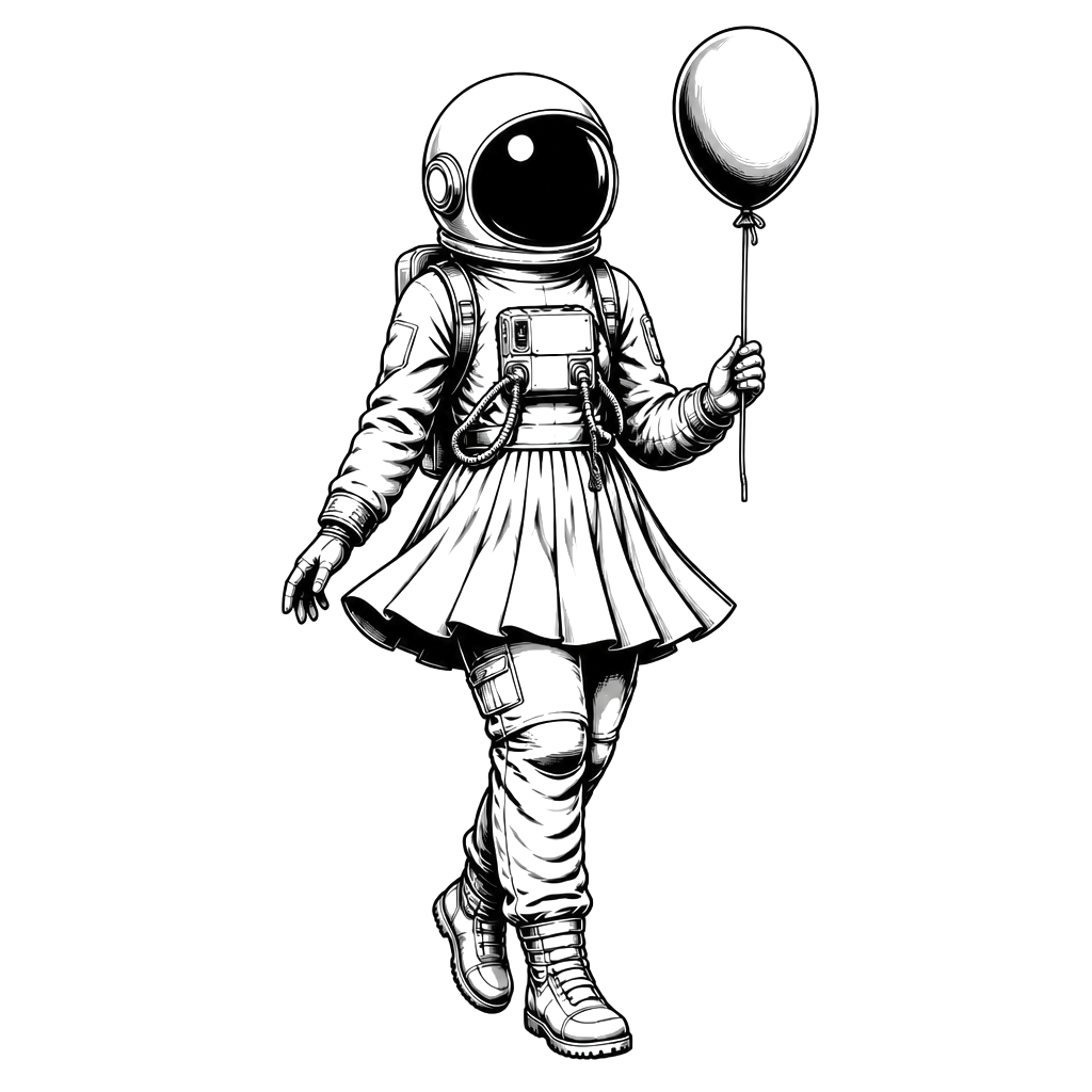 Astronaut wearing a skirt