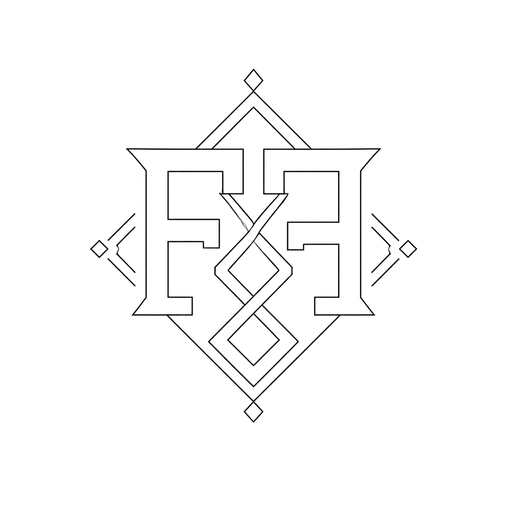 Interlocking double-F emblem with clean, balanced geometry.