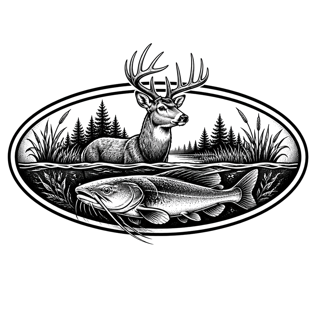 Ford emblem with deer and catfish within it