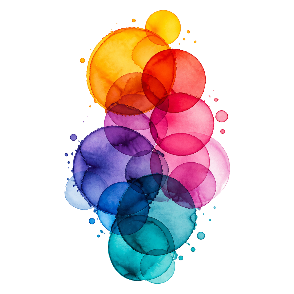 Overlapping translucent circles like spilled ink
