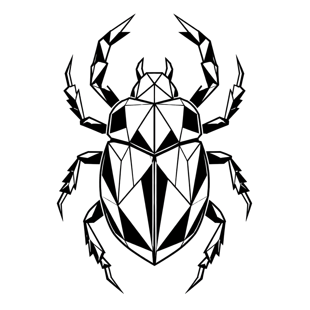 A scarab beetle cut into mirrored facets