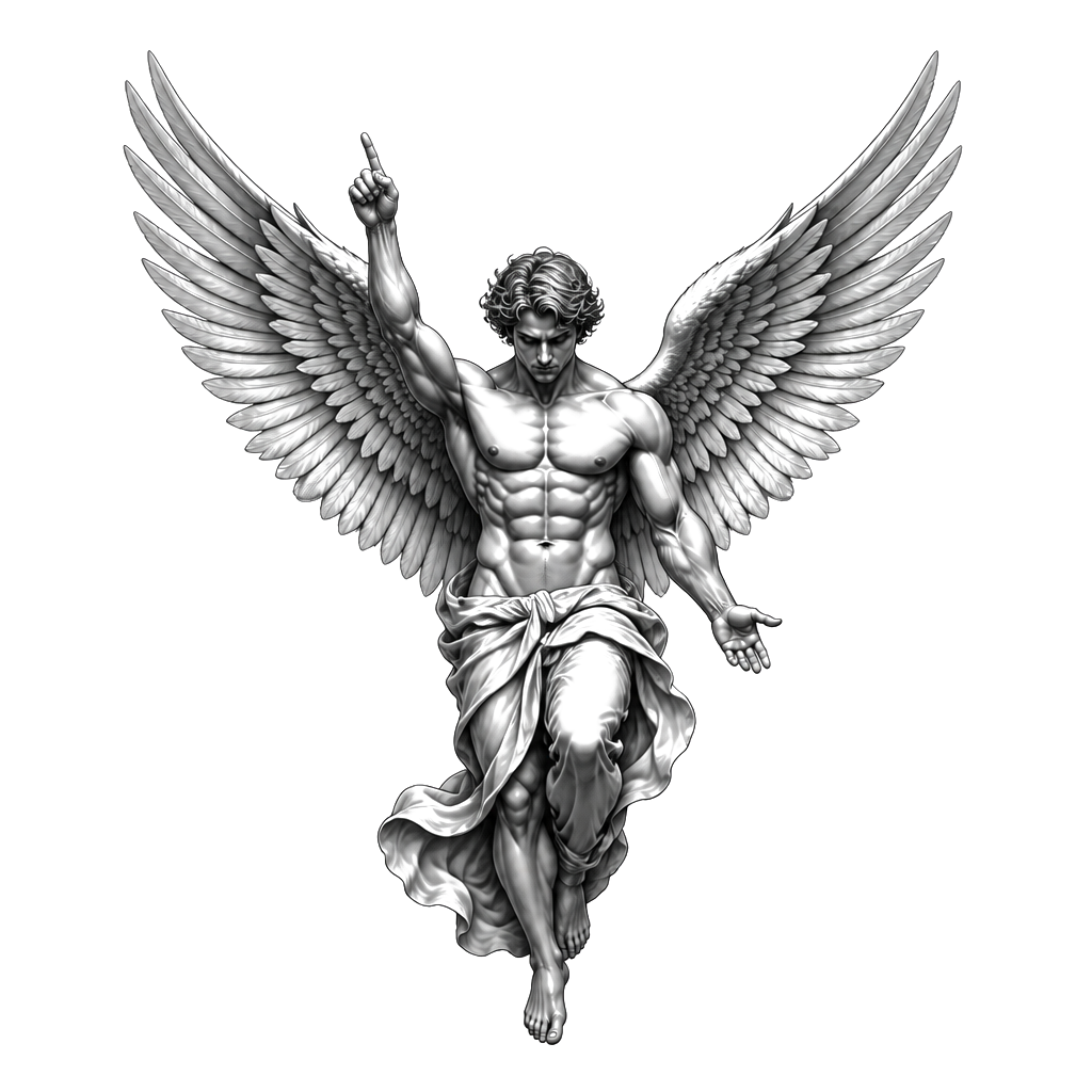 Un ange musclé avec des ailes