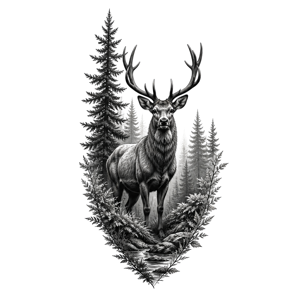 A deer in the woods