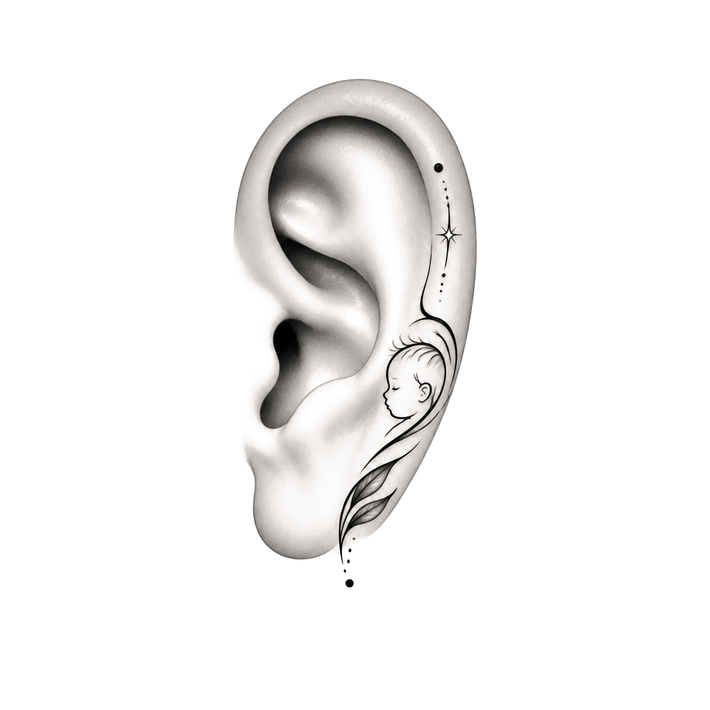 I need a perfect way to put my son name on side of my ear