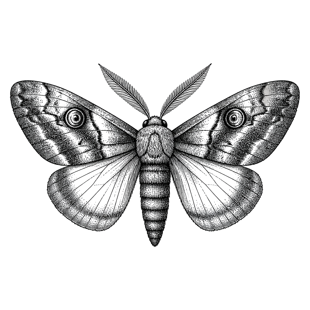 A moth plate from an old naturalist's book