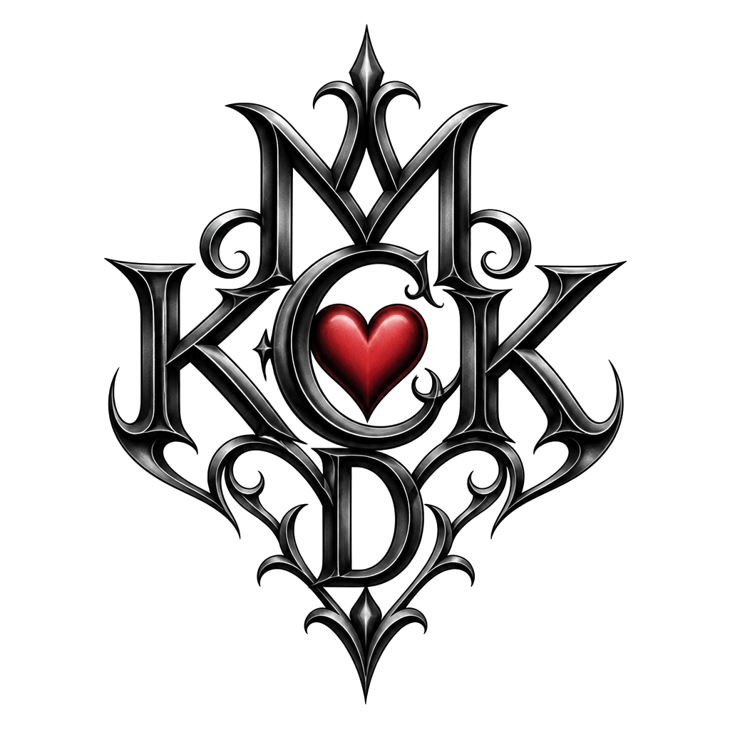 mix all these letters m,k,c,k,d and add a love heart make it special