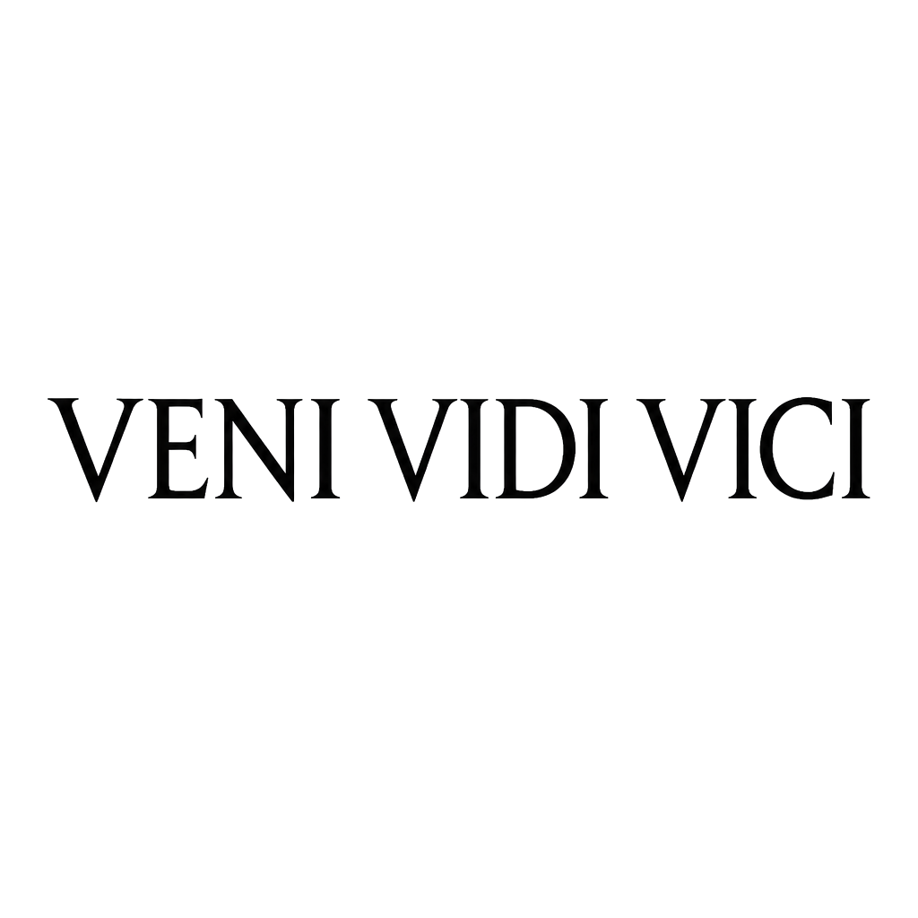 “Veni vidi vici” in roman lettering alone