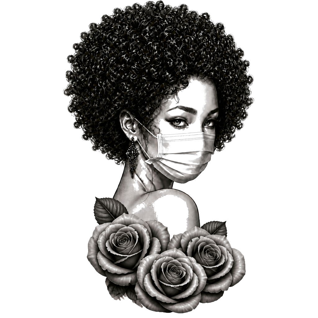 Women wearing a mask