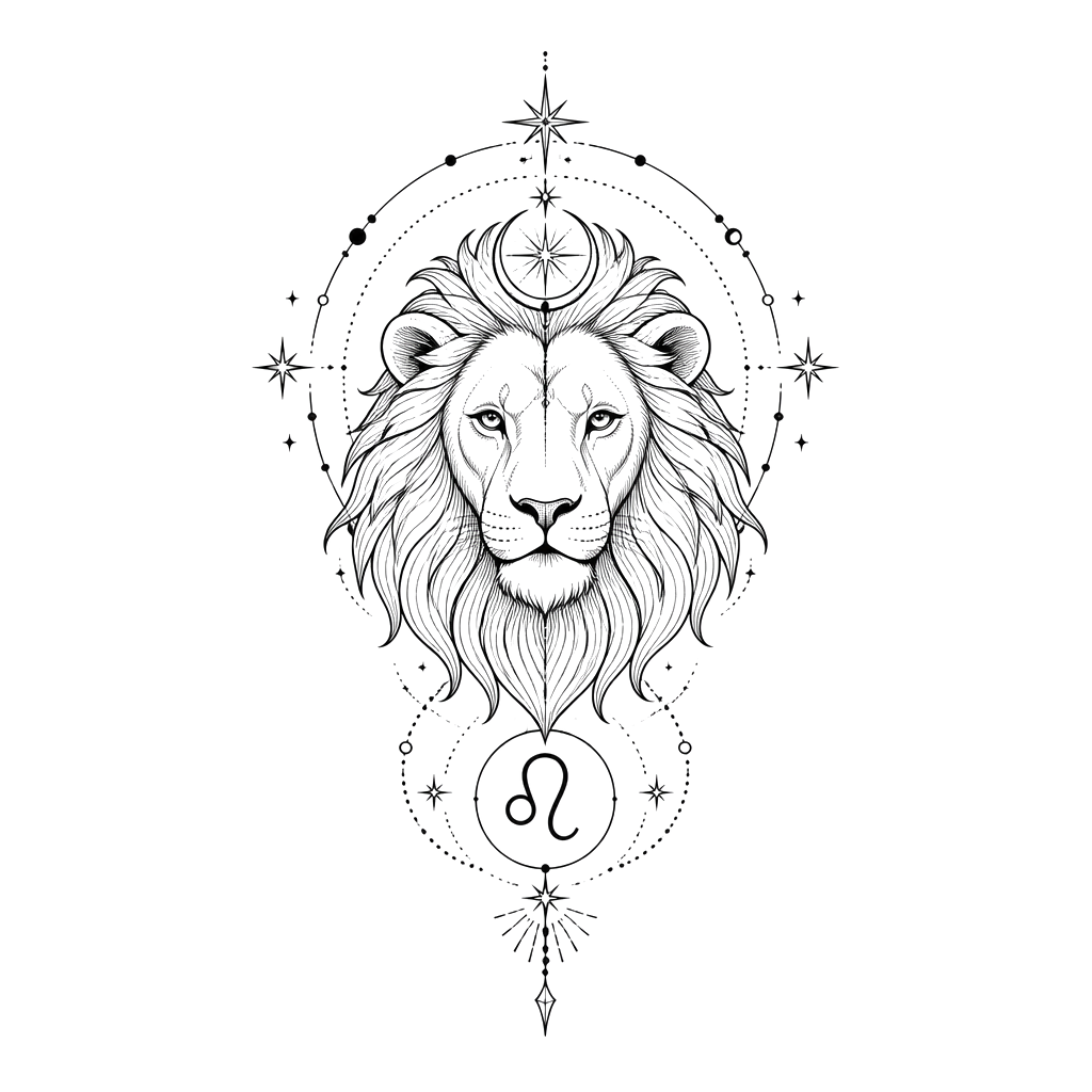 Celestial Leo Zodiac Tattoo